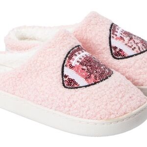 Pink Sequin Embellished Slippers